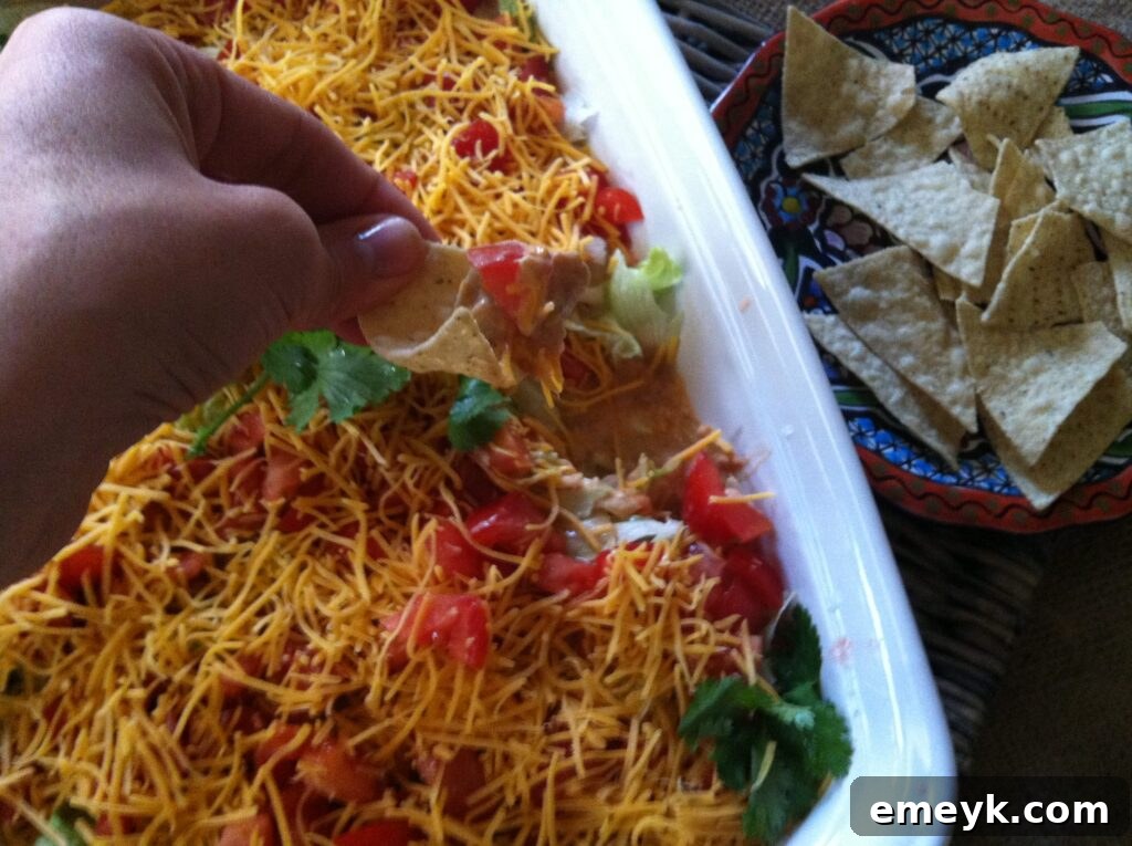 Skinny Seven Layer Dip is delicious and vibrant