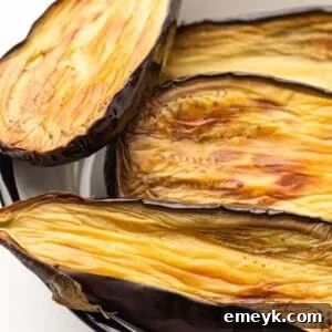 Air Fryer Eggplant, a square image of the cooked dish.