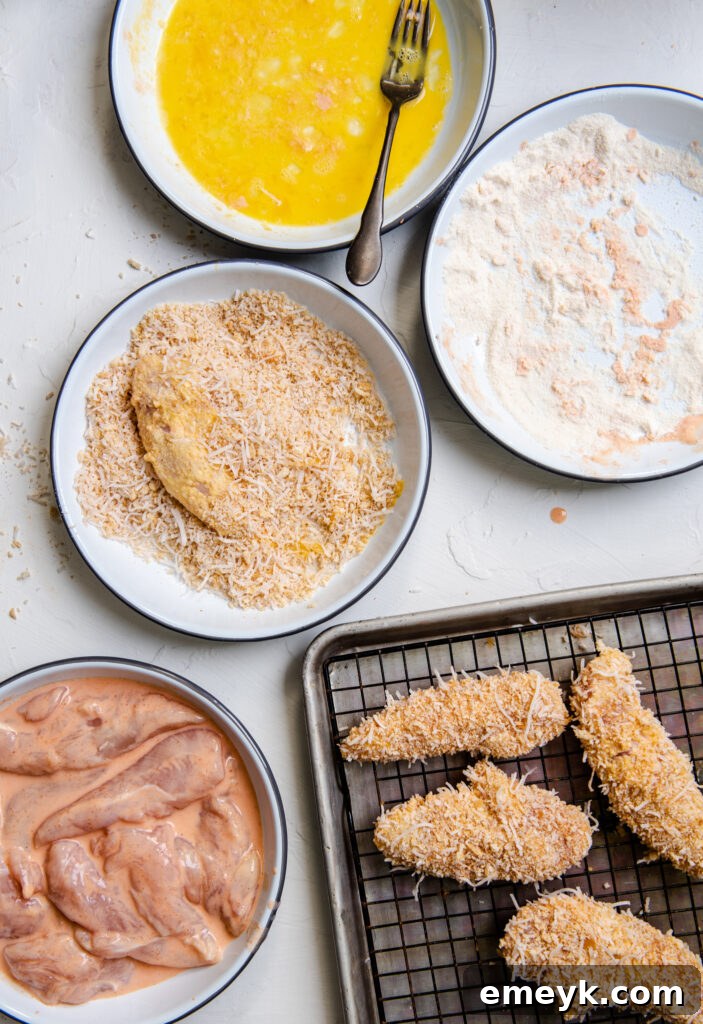 Ingredients for Air Fryer Coconut Chicken Tenders laid out.