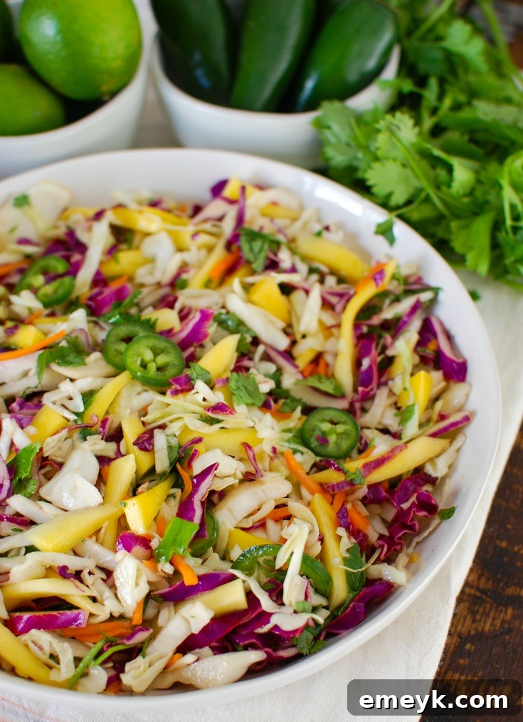 Easy Mango Cabbage Coleslaw