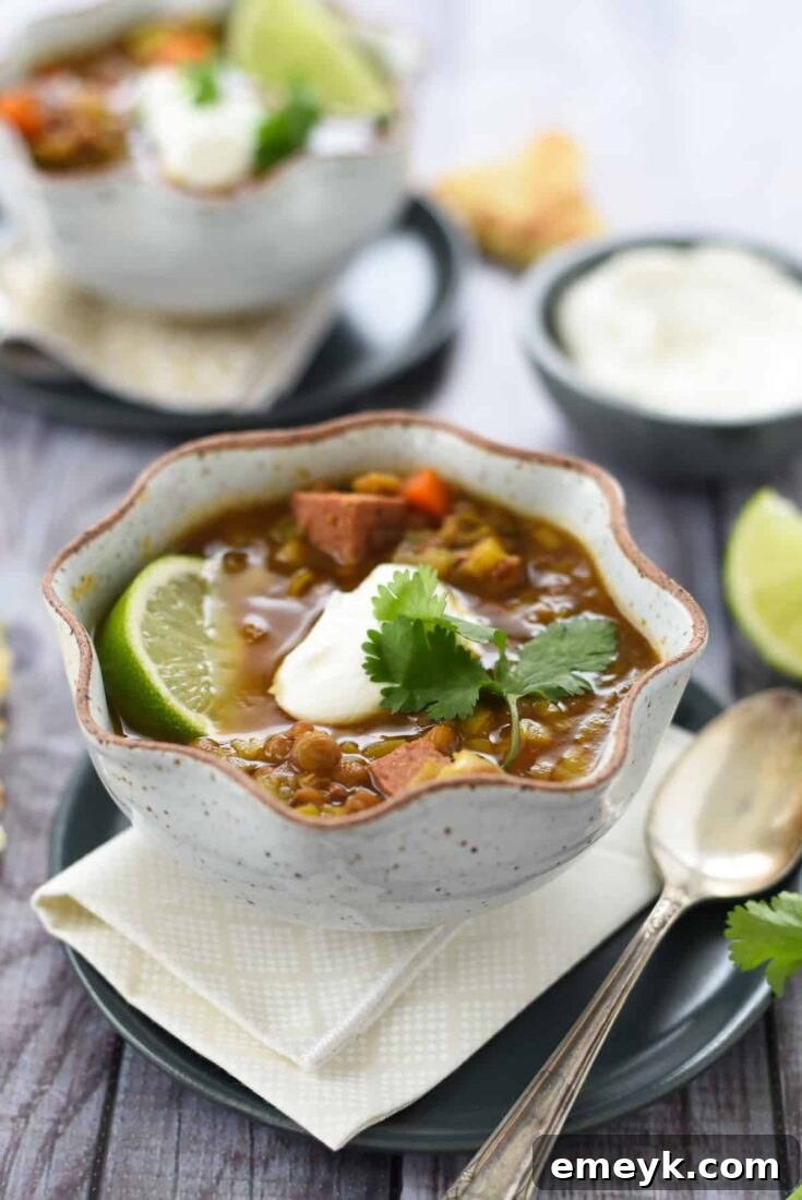 Instant Pot Lentil Soup - no pre-cooking required!