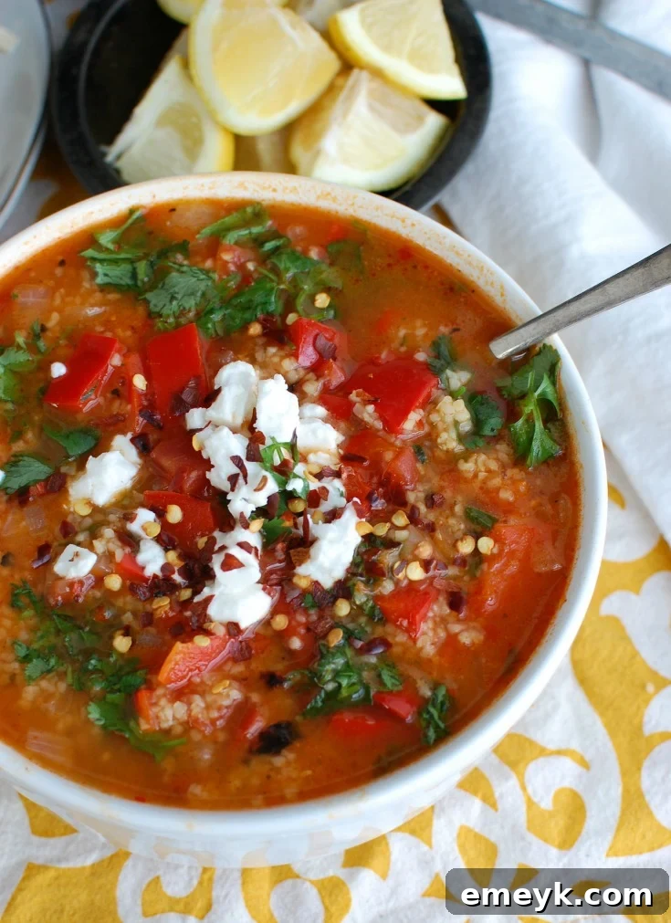Tomato Red Pepper Bulgur Soup
