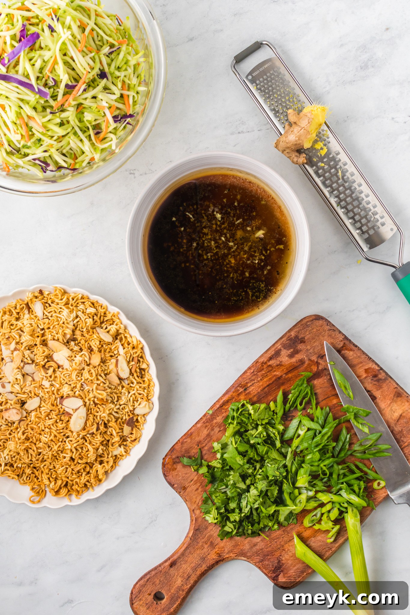 Broccoli Slaw Recipe dressing mixed.