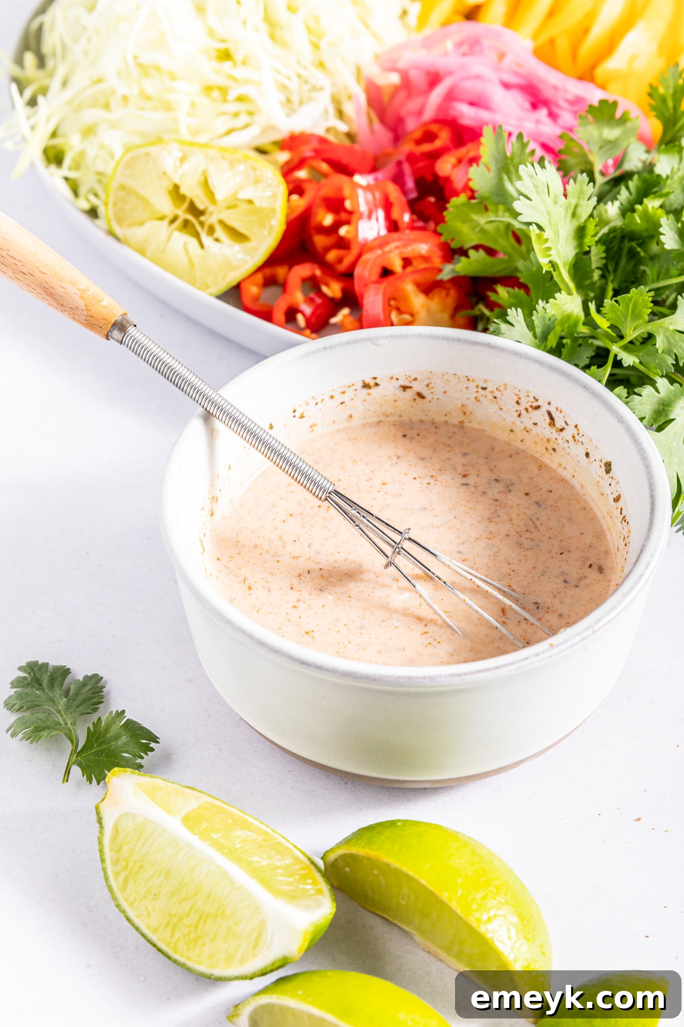 All the vibrant ingredients of Easy Caribbean Coleslaw combined in a large bowl, ready for the dressing.
