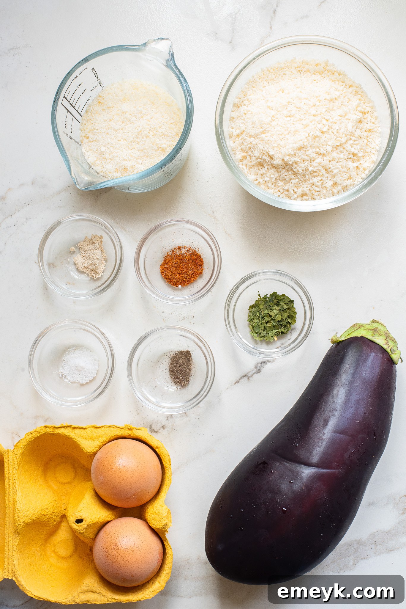 Air Fryer Eggplant Fries Recipe ingredients.