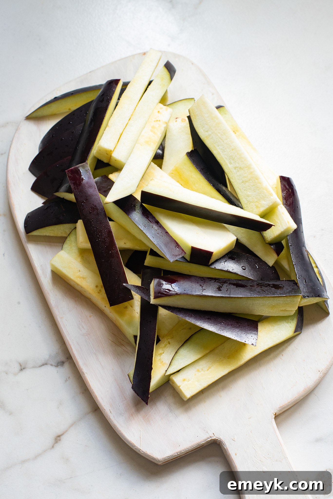 Air Fryer Eggplant Fries Recipe eggplant cut.