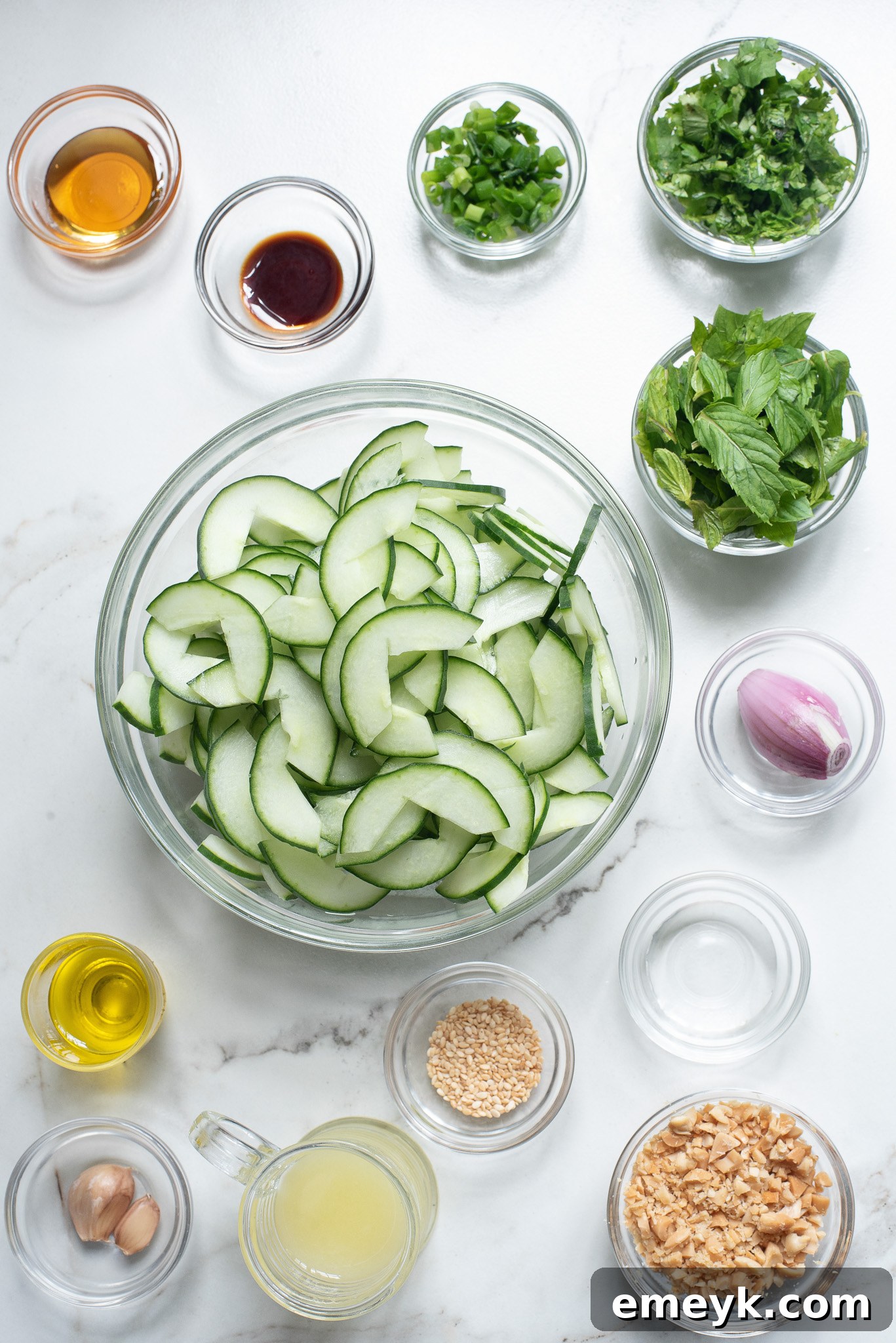 Thai Cucumber Salad ingredients. 