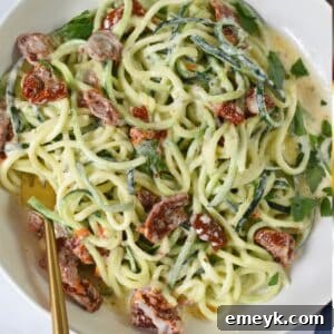 Delicious Alfredo Zoodles meal