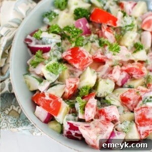 Cucumber Tomato Salad with Yogurt Dressing 1200 x 1200