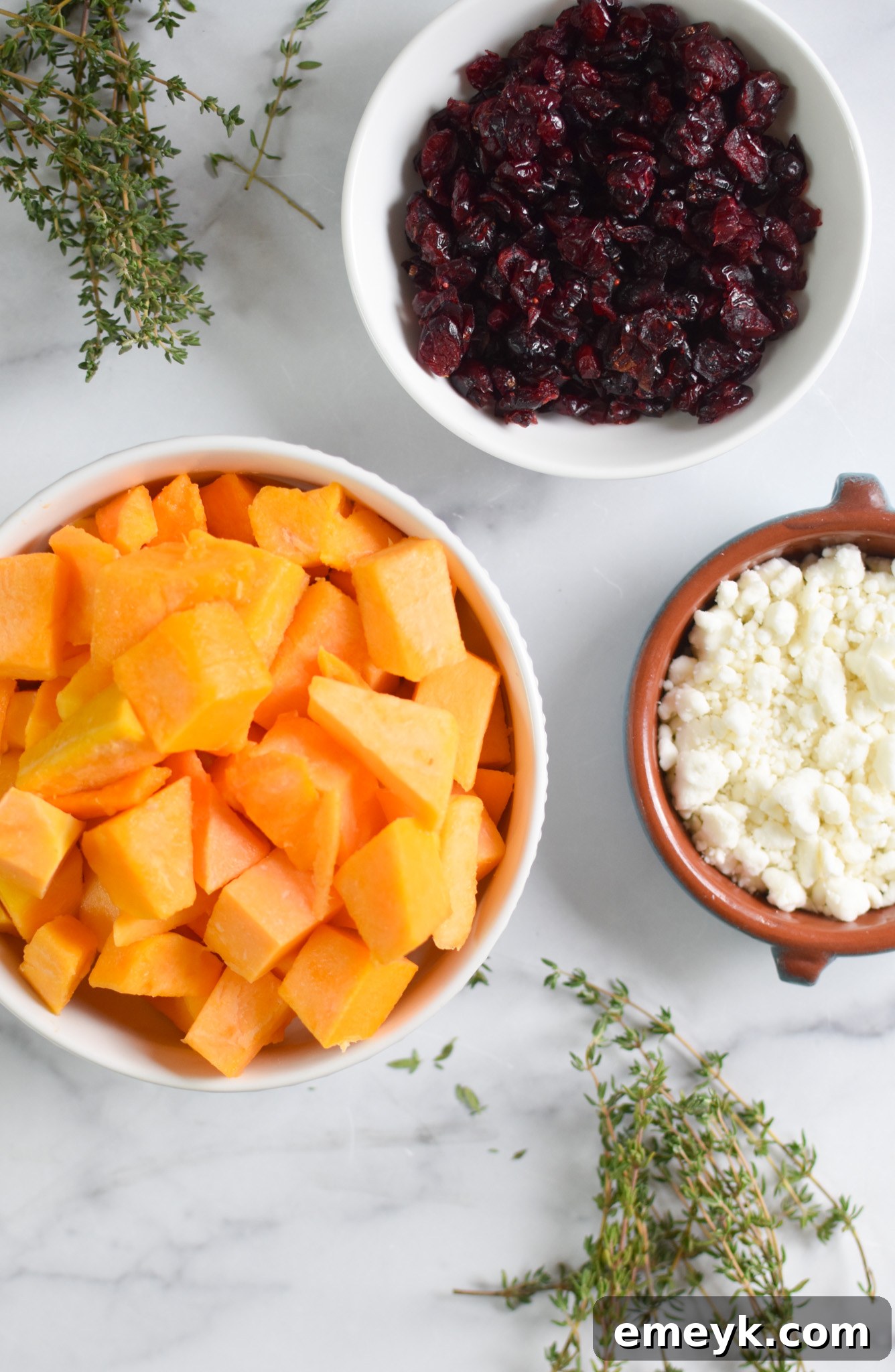 Roasted Butternut Squash with Cranberries ingredients