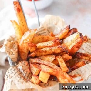 Crispy Air Fryer French Fries in a small white bowl