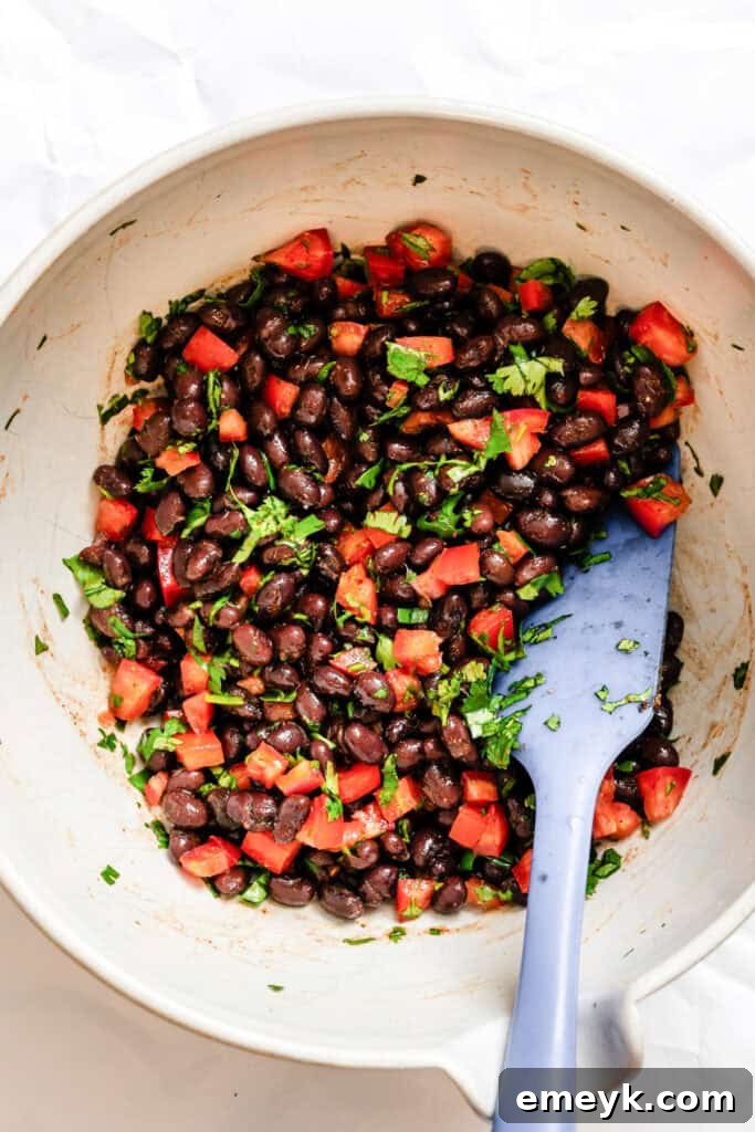 Southwestern black bean mixture in a bowl