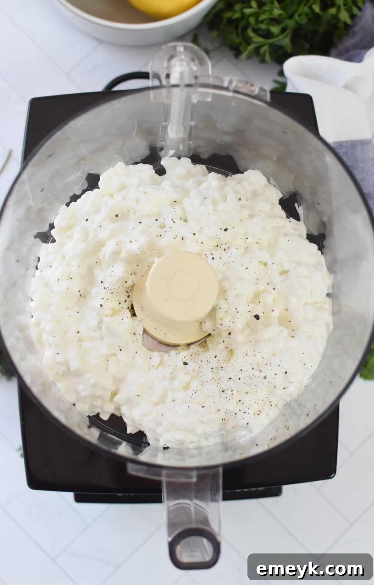 Whipped Cottage Cheese in a blender