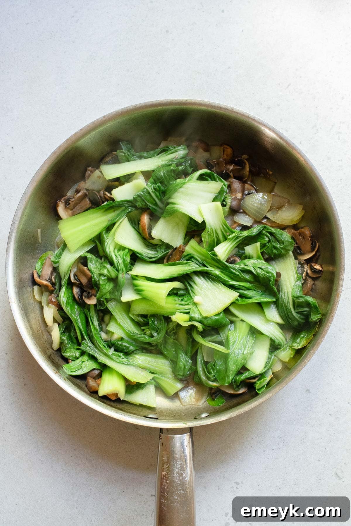 Crisp Bok Choy Stir-Fry 8 Bok Choy Stir Fry in pan