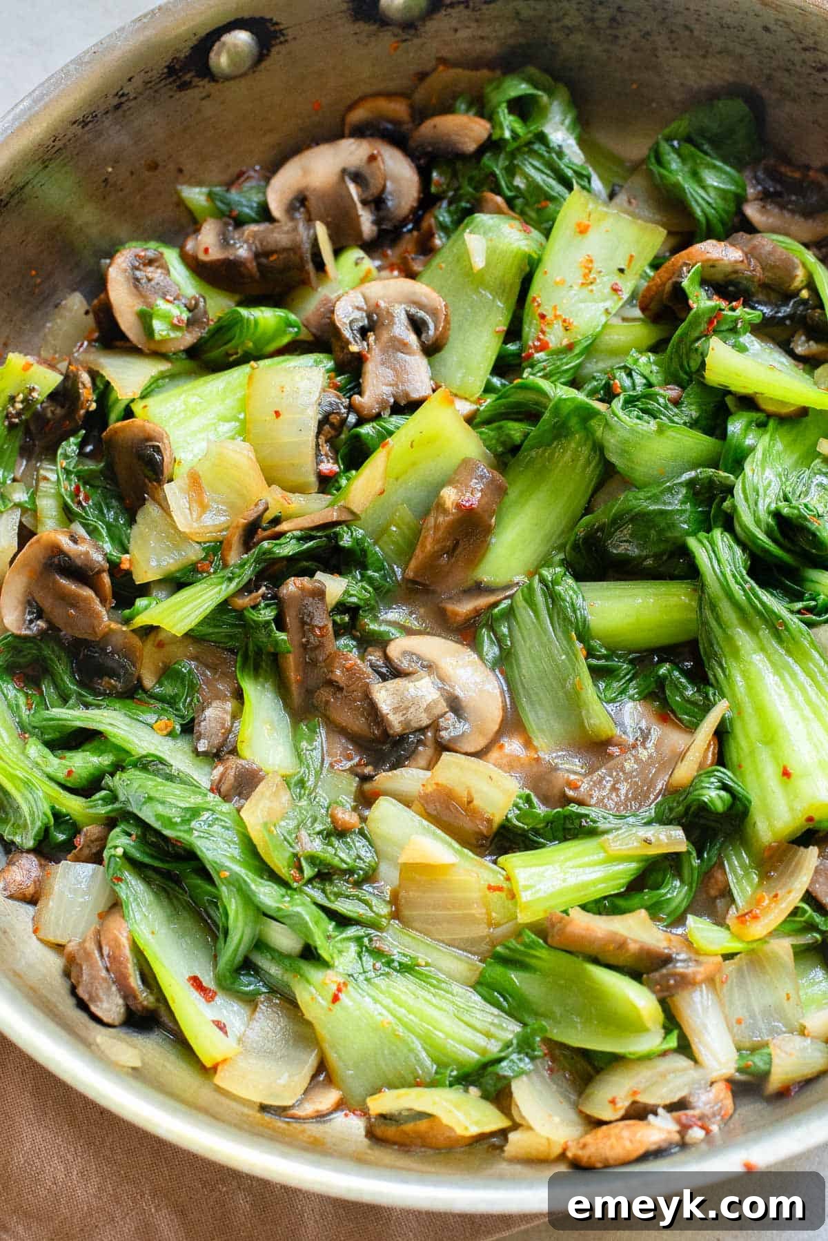 Crisp Bok Choy Stir-Fry 9 Bok Choy Stir Fry in pan