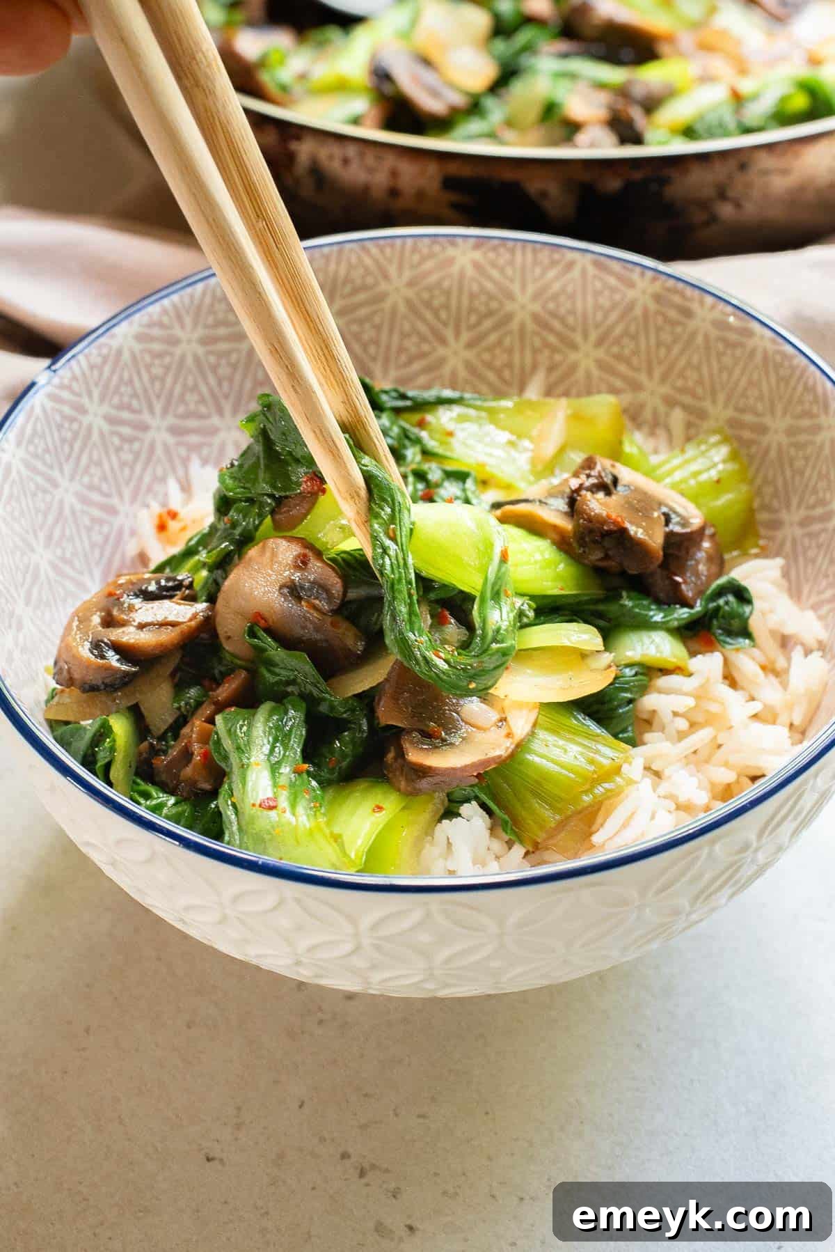 Crisp Bok Choy Stir-Fry 10 Bok Choy Stir Fry with chopsticks