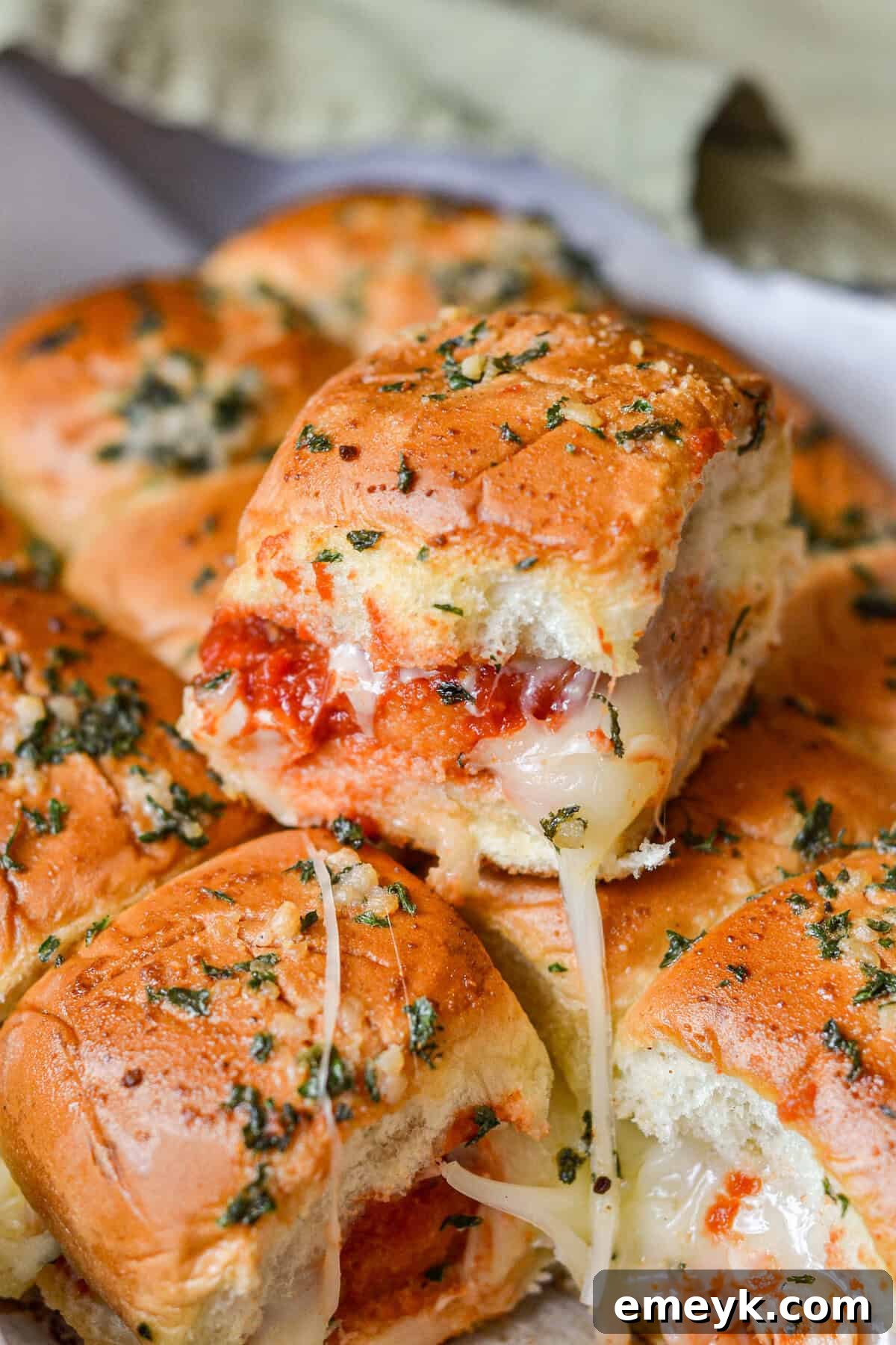 Easy Chicken Parmesan Sliders in a baking dish