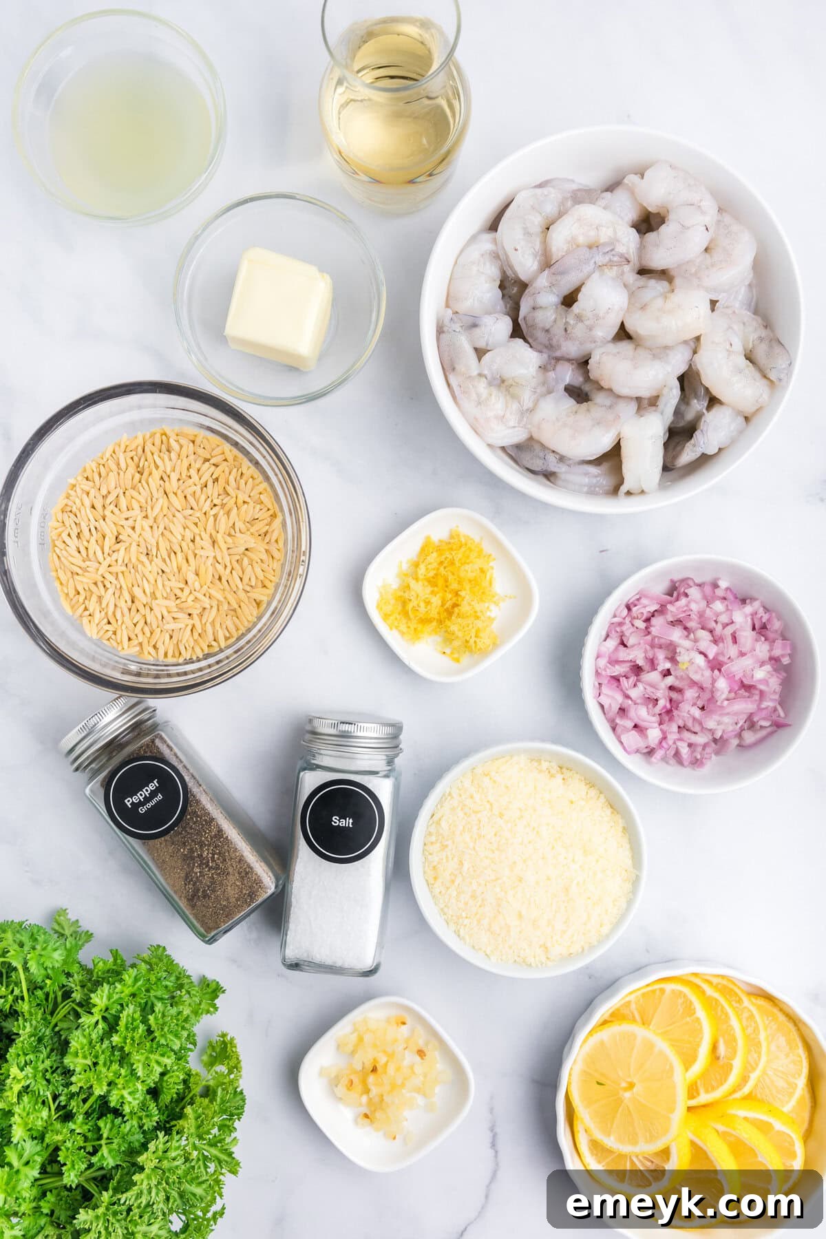 Bright Lemon Shrimp Orzo 6 Lemon Shrimp and Orzo ingredients