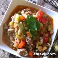Cajun Green Chili in a rustic bowl