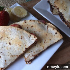 Dessert Quesadilla with fruit, optimized for recipe card display.