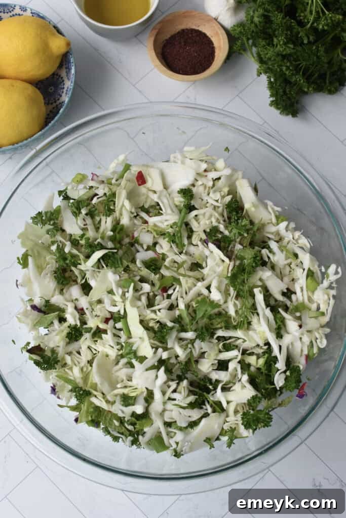 Malfouf Salad with herbs in a bowl