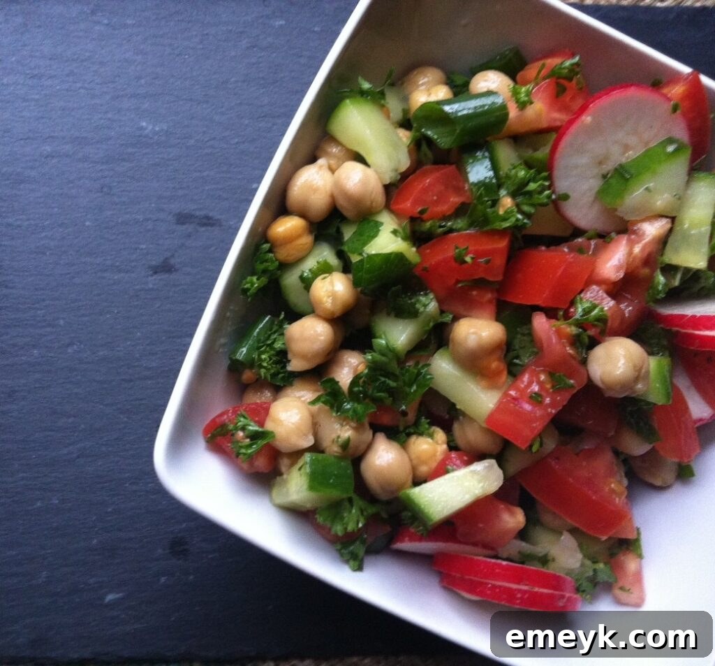 Easy Chopped Middle Eastern Salad recipe for healthy meals