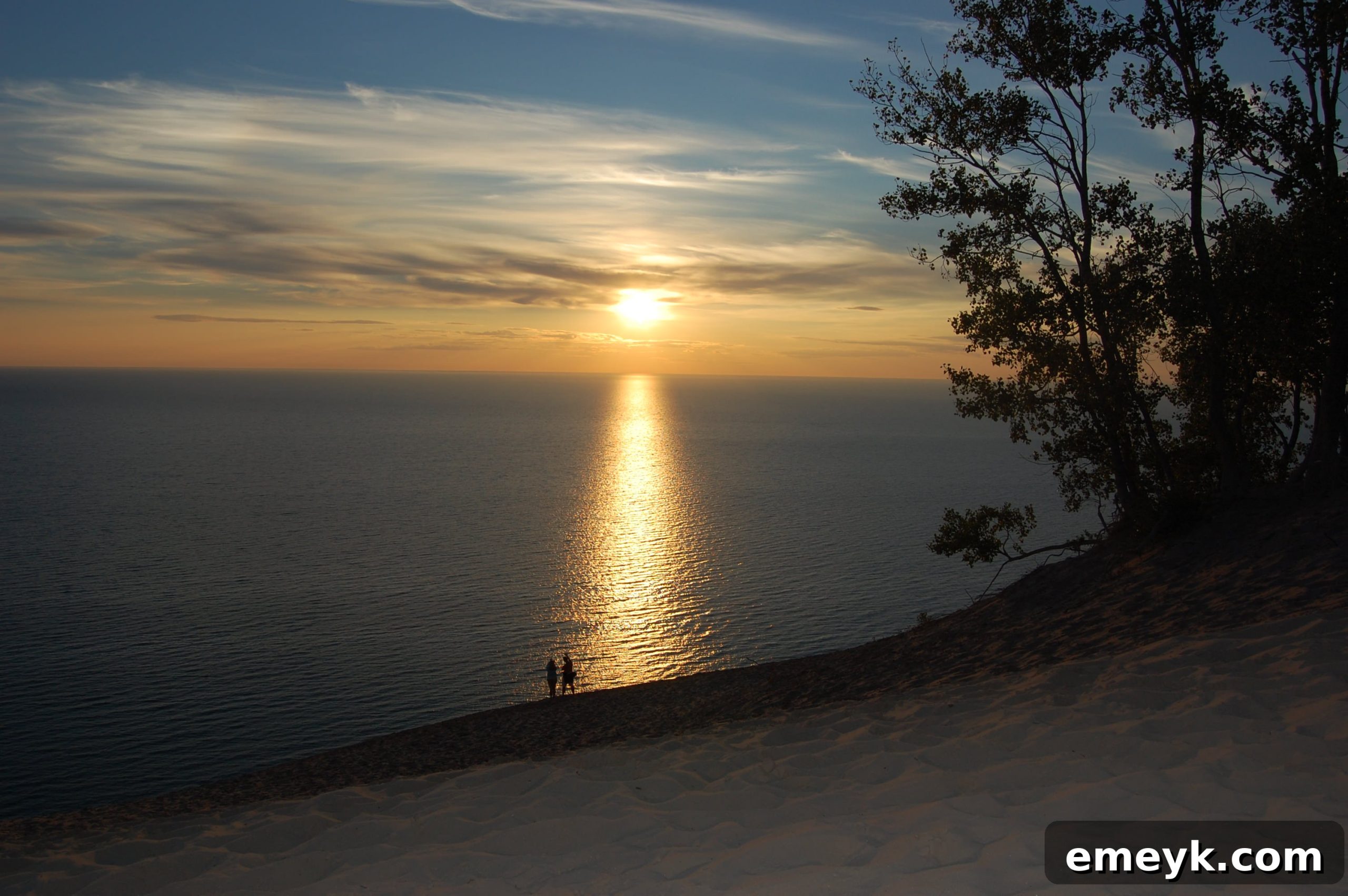 Panoramic Michigan Sunset Another stunning sunset photo from Sleeping Bear Dunes, showing the vastness of the sky.
