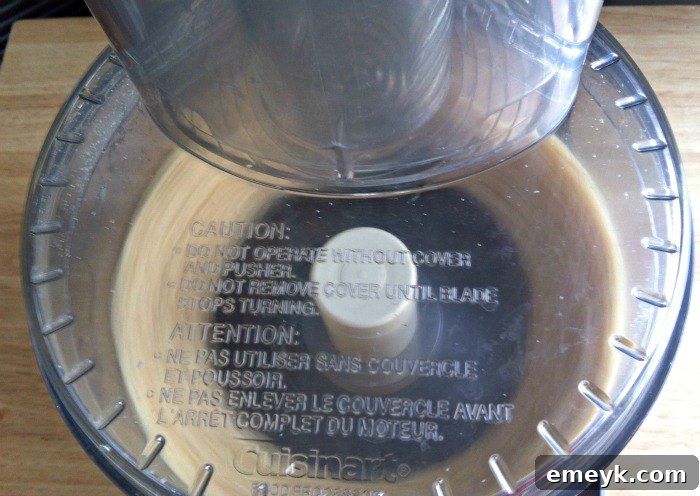 Peanut Butter being processed in a food processor