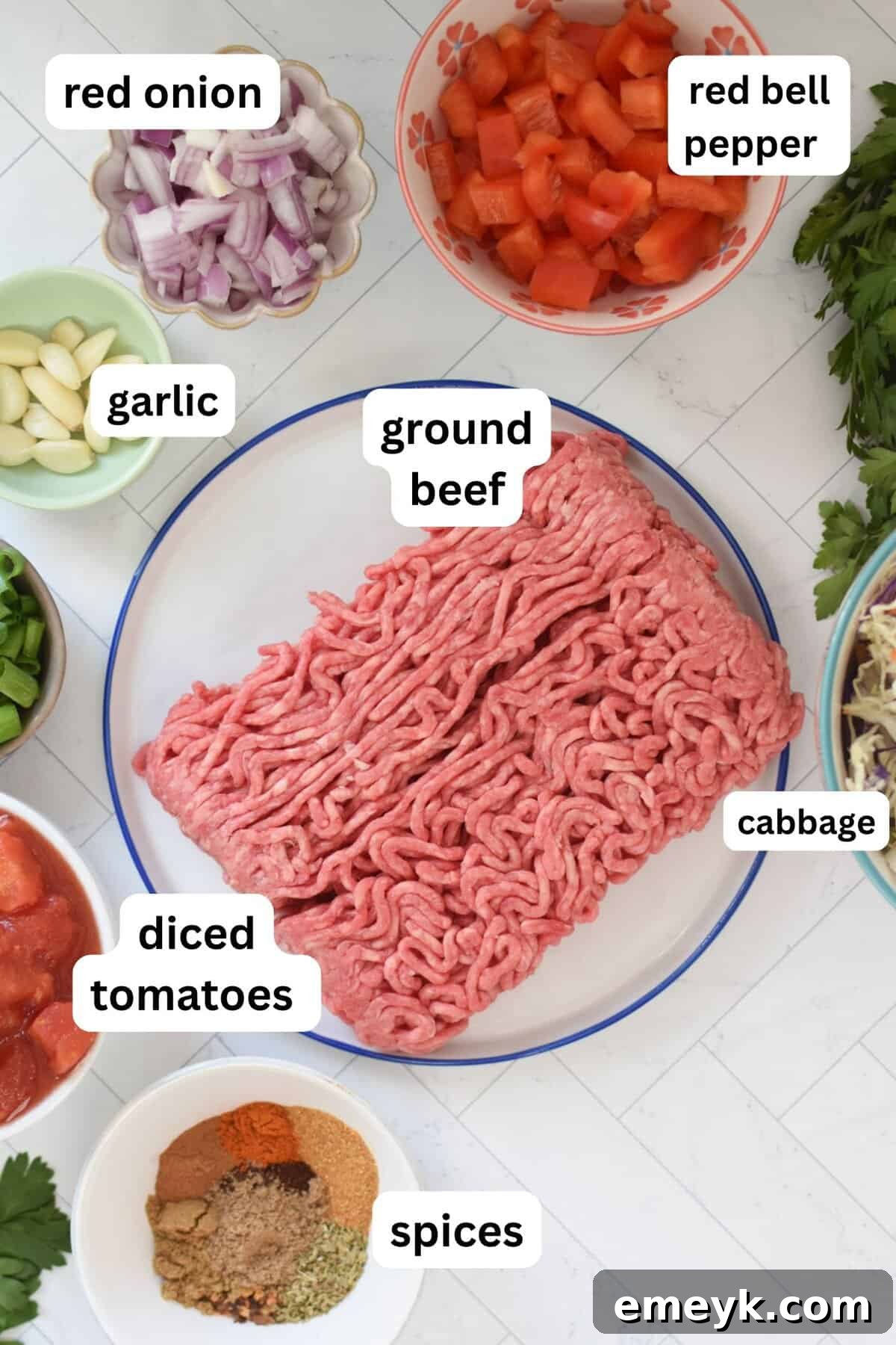 Zesty Mediterranean Beef and Cabbage Sauté 5 Mediterranean Beef and Cabbage Stir-fry recipe ingredients