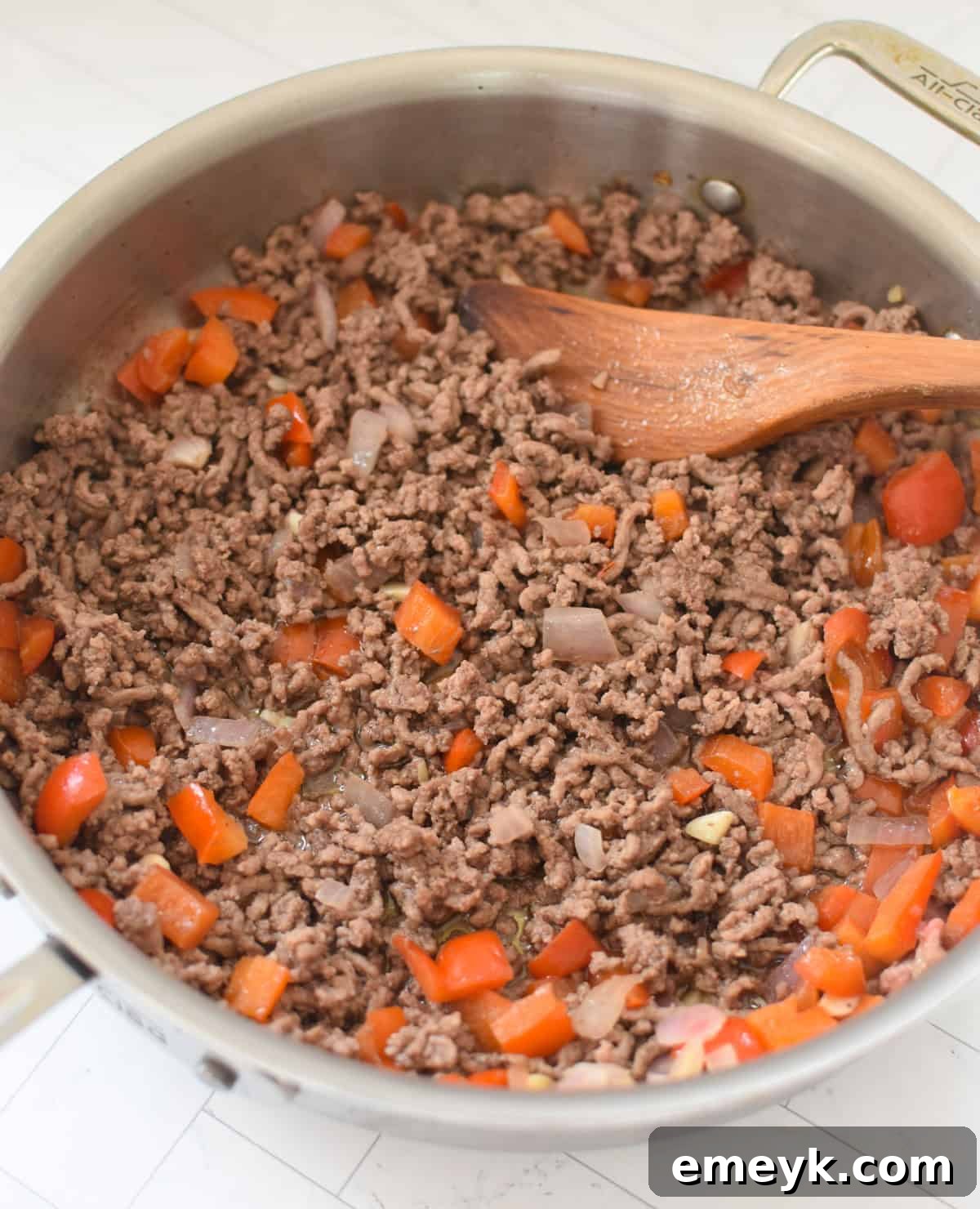 Zesty Mediterranean Beef and Cabbage Sauté 8 Mediterranean Beef and Cabbage Stir-fry vegetables in beef in skillet