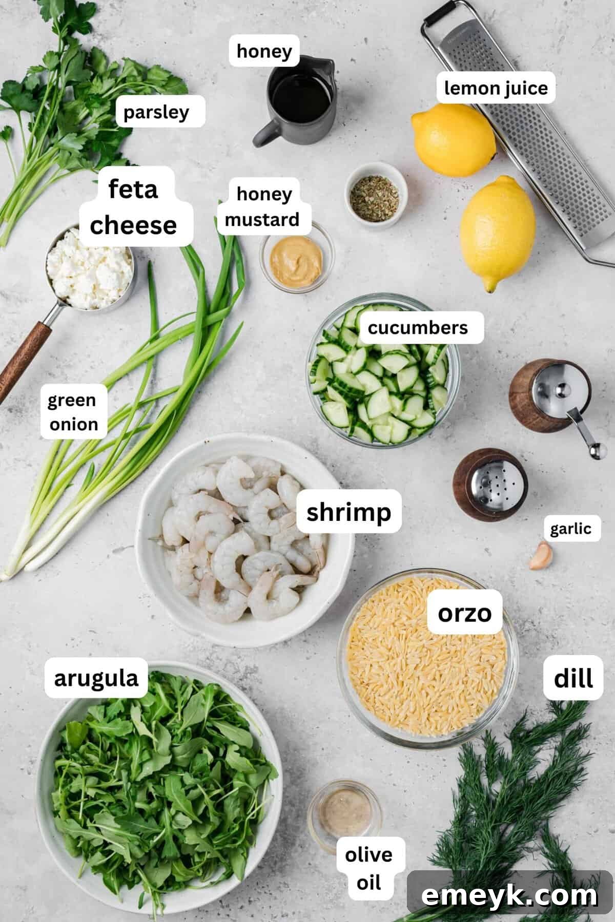 Shrimp Orzo Salad recipe ingredients