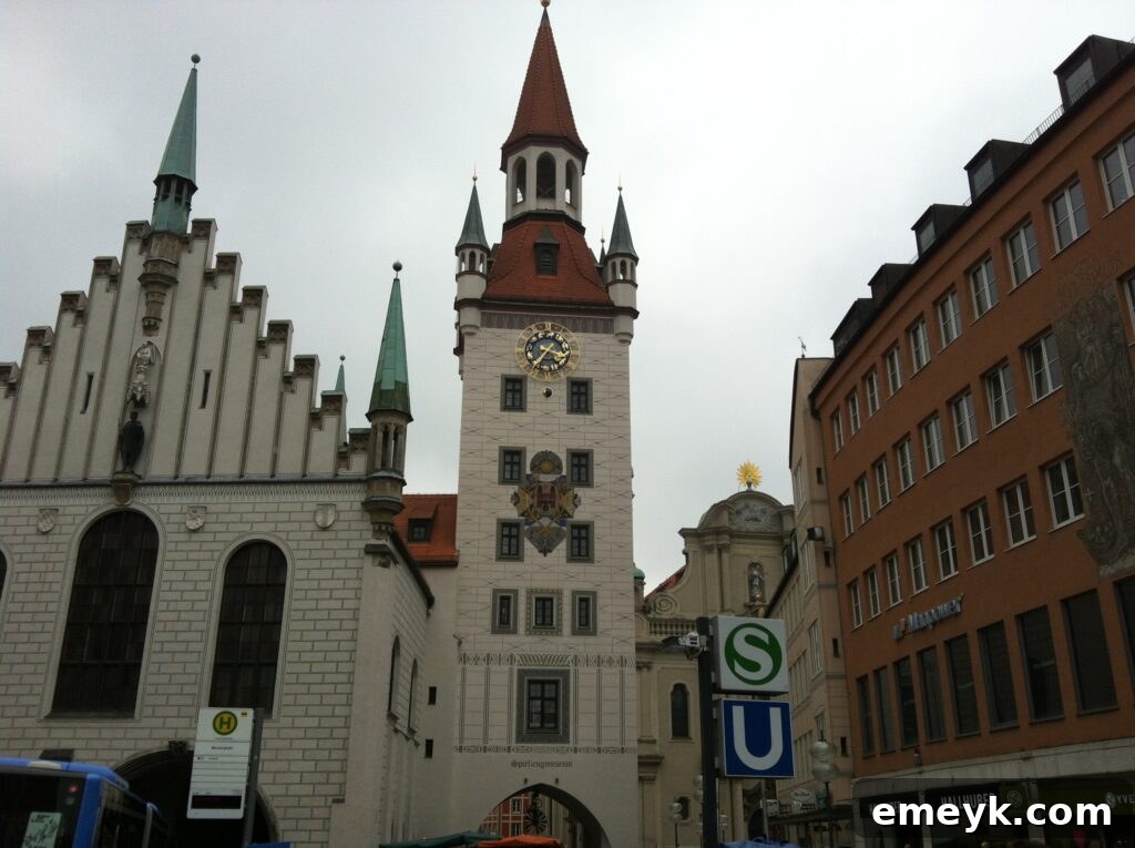 Panoramic shot of Munich's cityscape with historic buildings and church spires