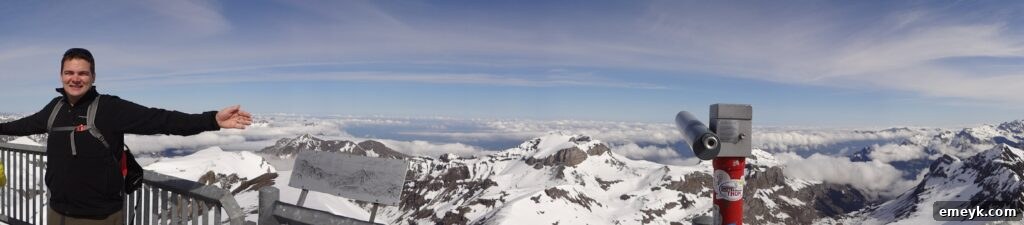 Expansive view of the Swiss Alps mountain range from a high vantage point