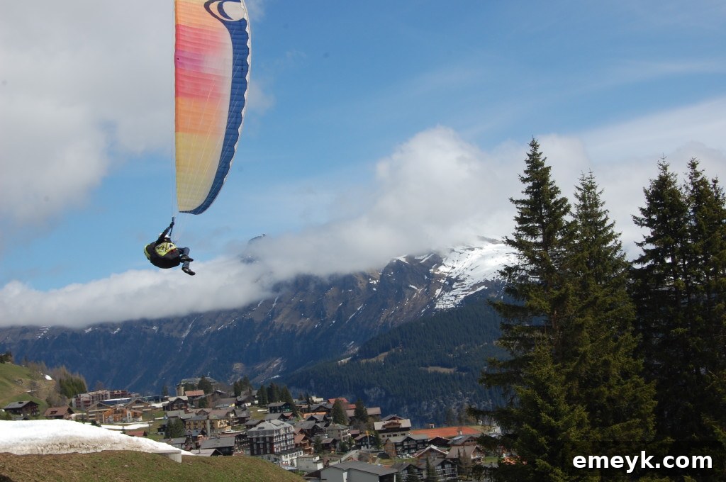 Picturesque view of Interlaken region with green valleys and majestic Alpine peaks