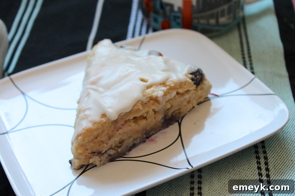 Blueberry-Lemon Yogurt Scones on a plate