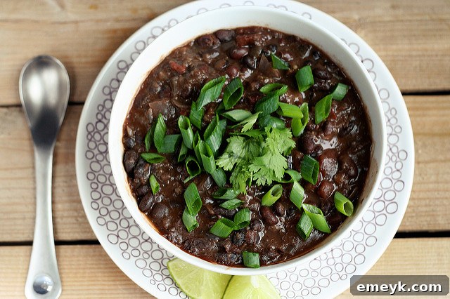 35 Stress Free Crockpot Meals for Back to School 13 Delicious Crockpot Chipotle Black Bean and Quinoa Stew, a vegan and gluten-free option from Tasty Yummies.