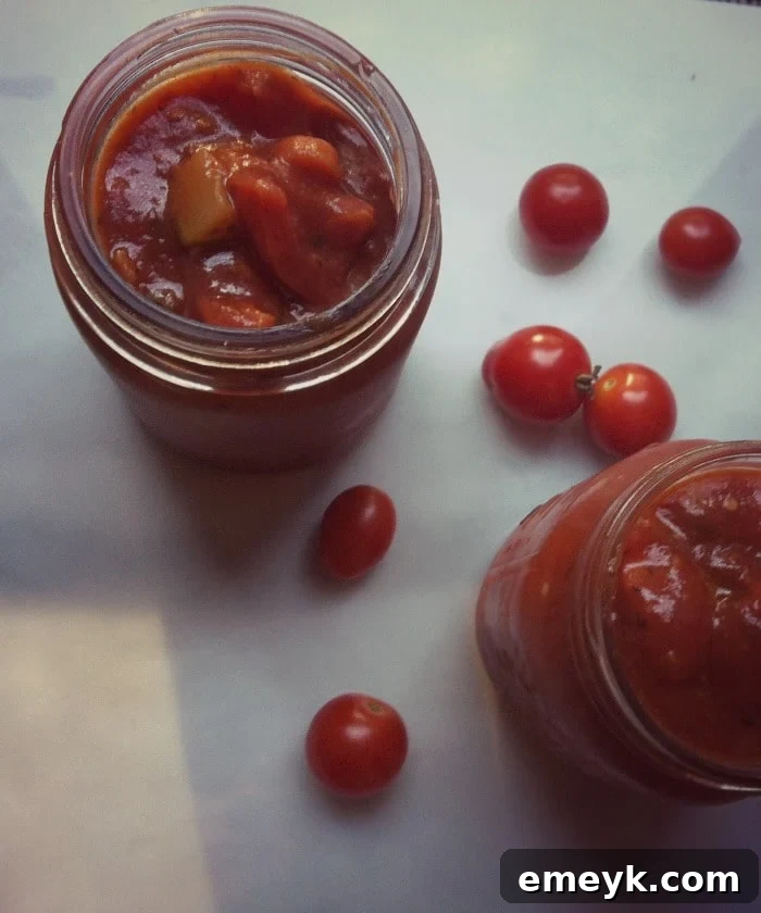 Homemade Slow Roasted Tomato Sauce in a bowl, ready to serve