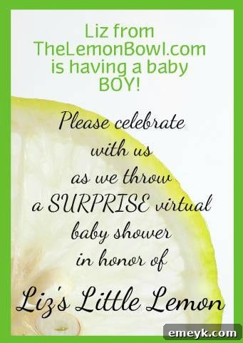 Sweet Lemon Surprise A Baby Shower for Liz 3 Liz's baby shower celebration, virtual gathering with a mom-to-be