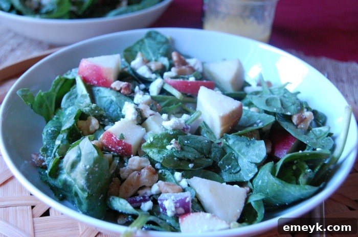 Apple, Walnut & Chevre Spinach Medley 2 Spinach Salad with Apples, Walnuts and Goat Cheese