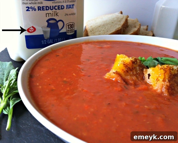 An appetizing bowl of homemade Tomato White Bean Soup, showcasing its smooth, creamy texture and vibrant red color, ready to be served.