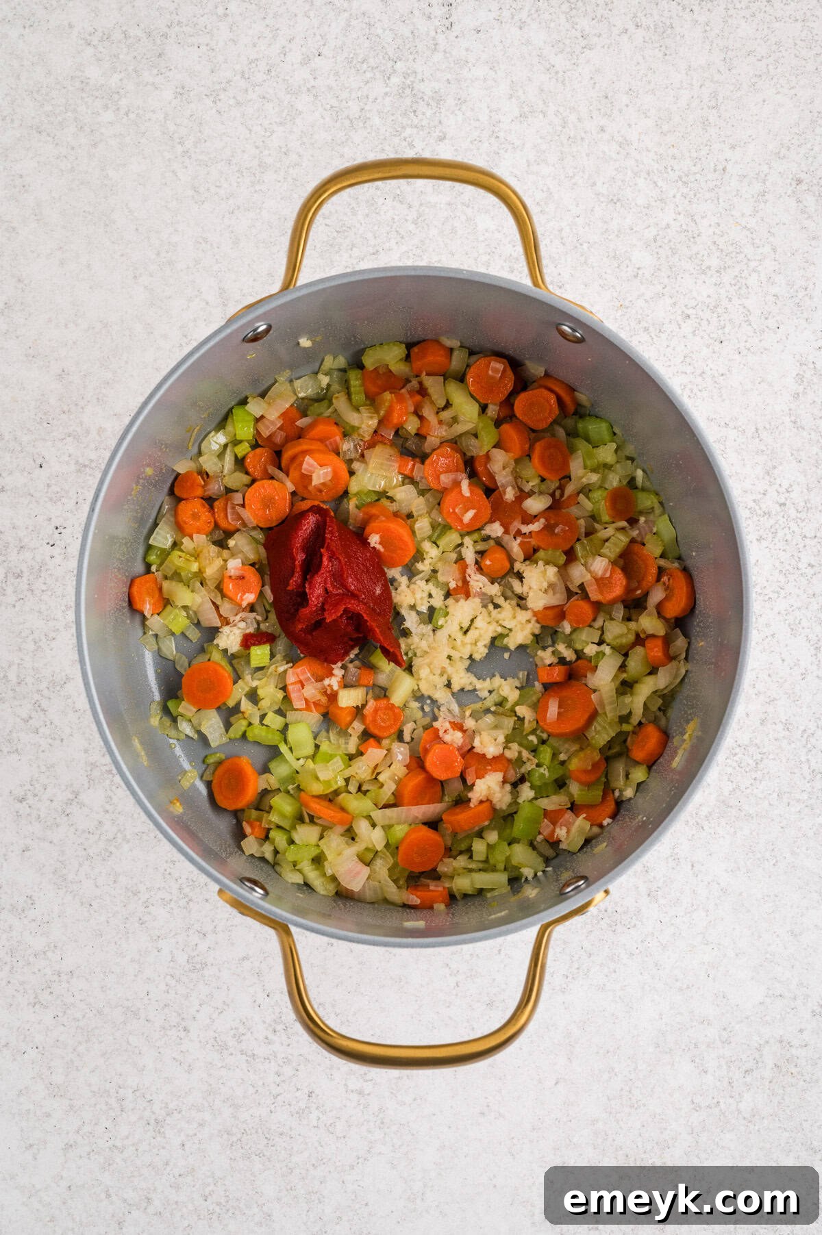 Vegetarian Tortellini Soup in a pot