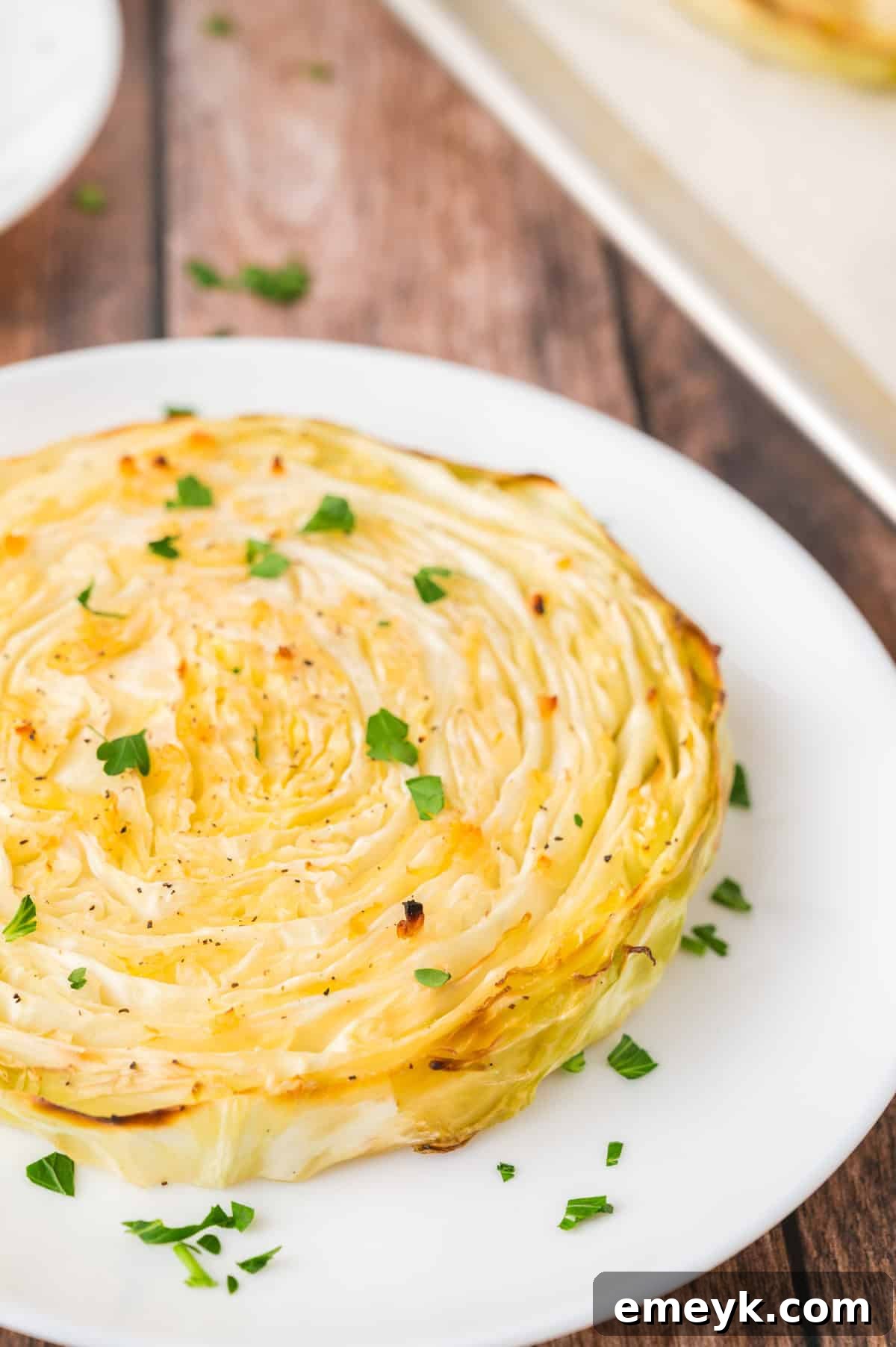 Thick Cabbage Slices Roasted with Olive Oil and Garlic