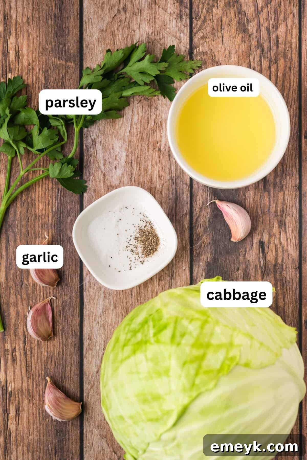 Roasted Cabbage Steaks Topped with Fresh Parsley