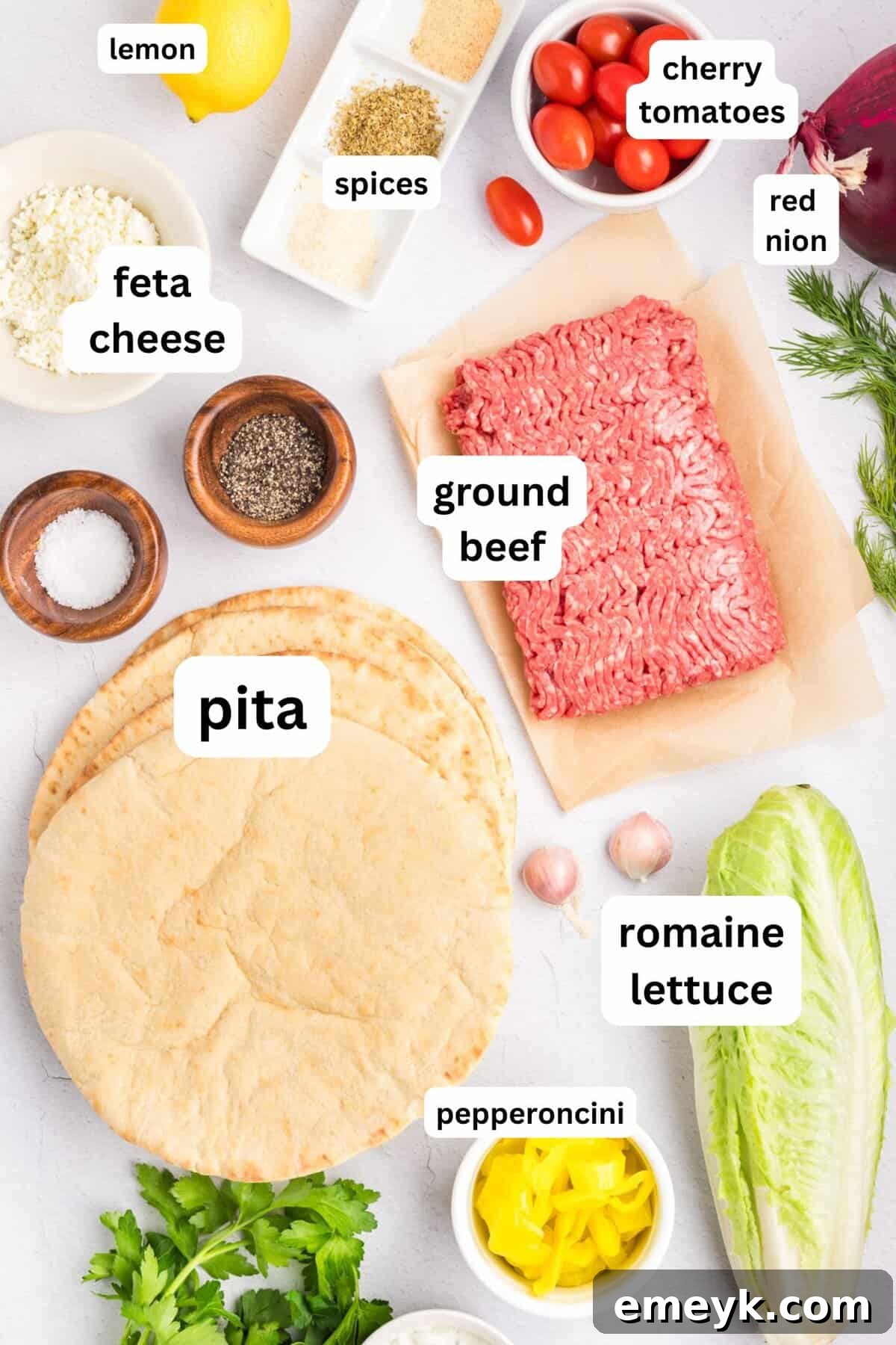 Smash Burger Taco Gyro-Style Recipe Ingredients