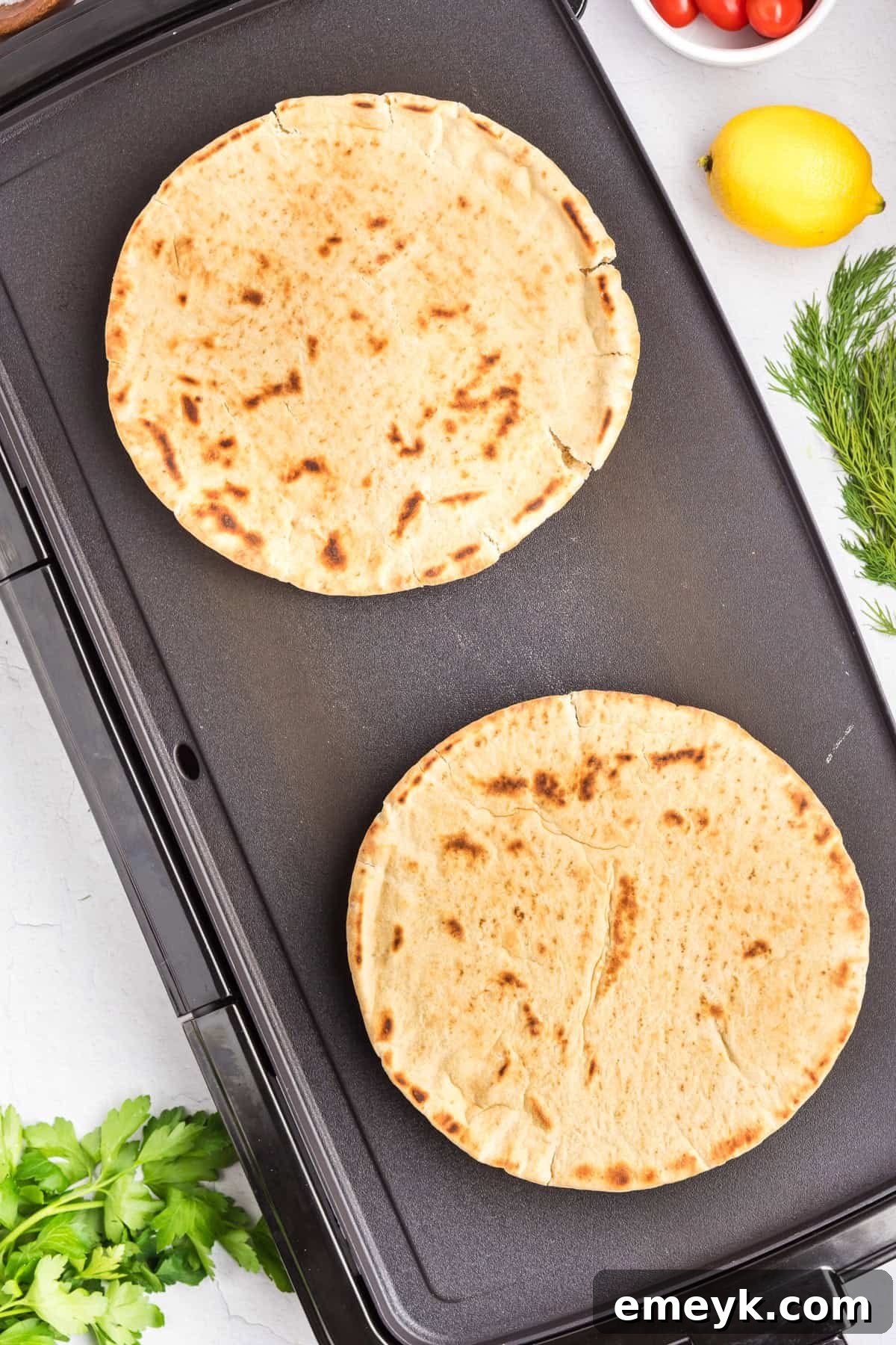 Easy Greek Style Smash Burger with Pita