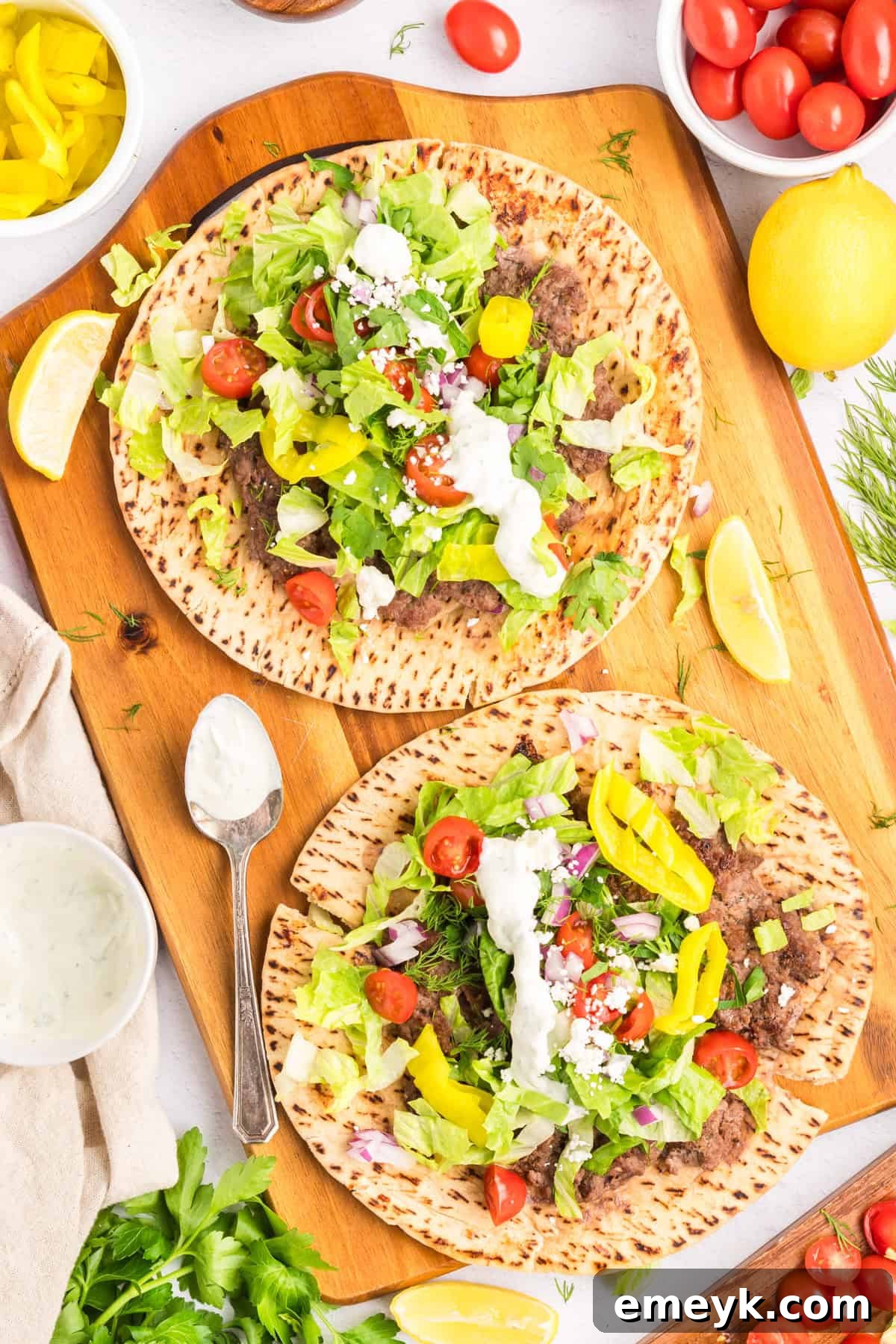 Simple Gyro Smashed Burger Tacos