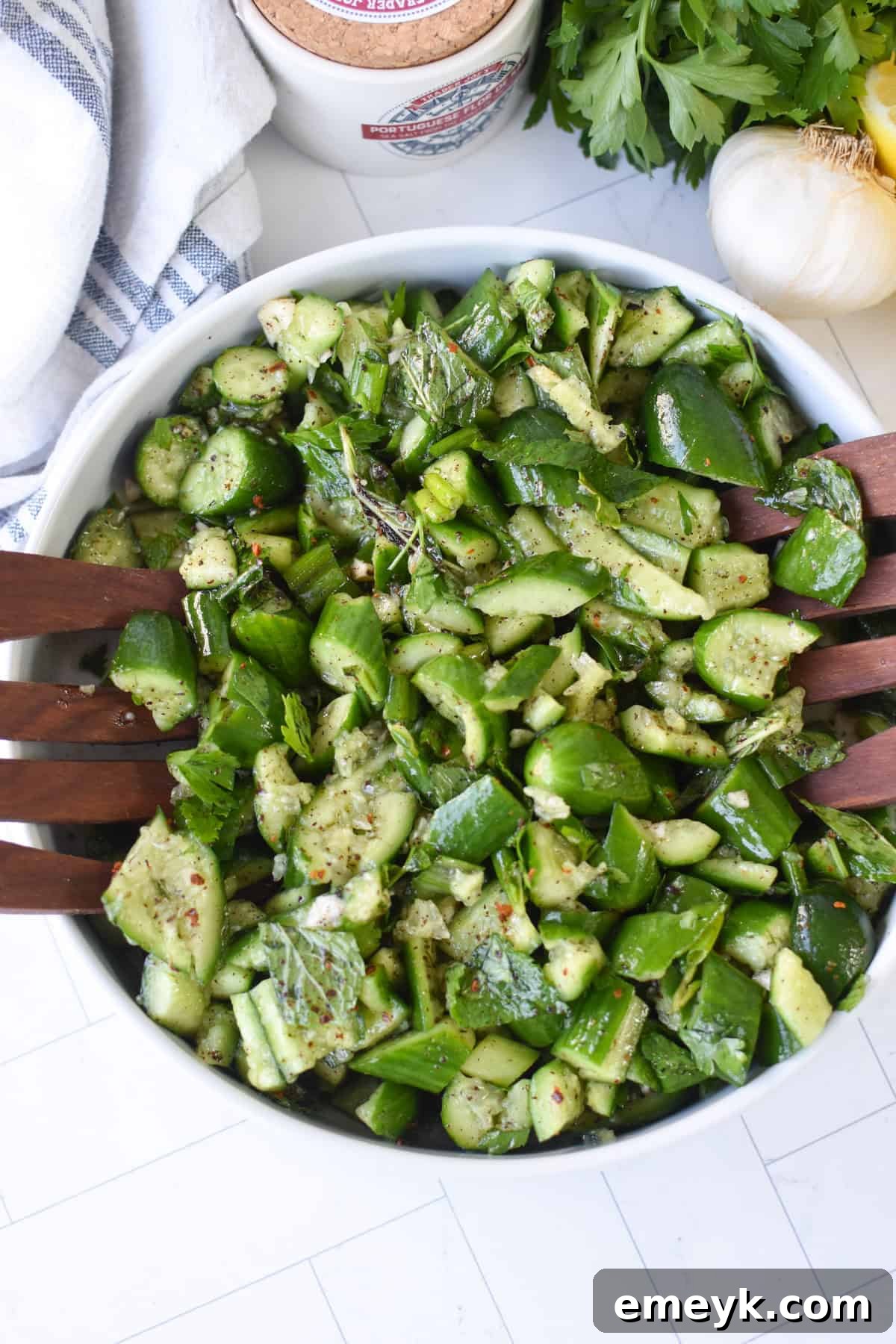 Smashed Cucumber Salad with Sumac — The Perfect Mediterranean Side Dish.