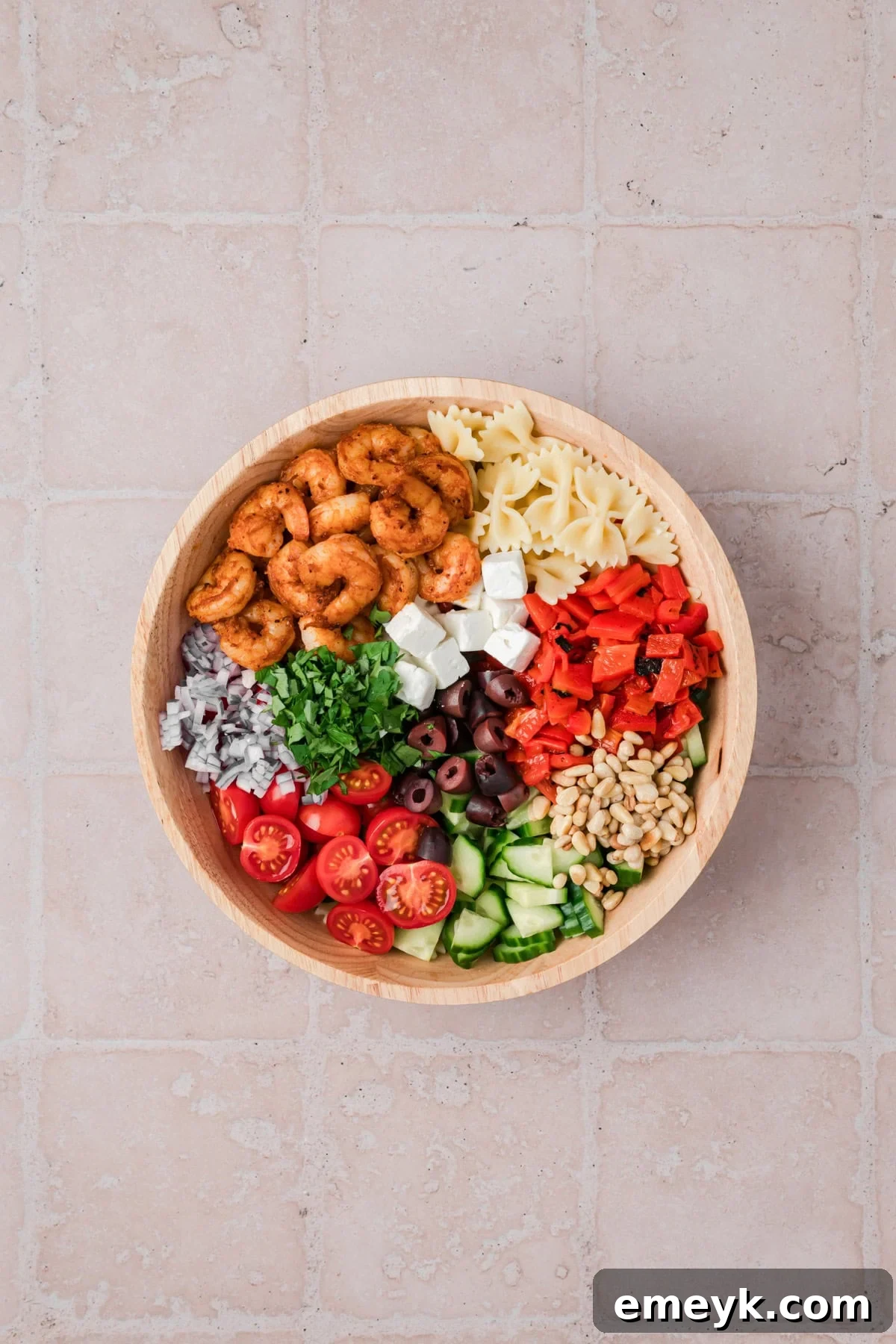 Shrimp Salad in a white bowl