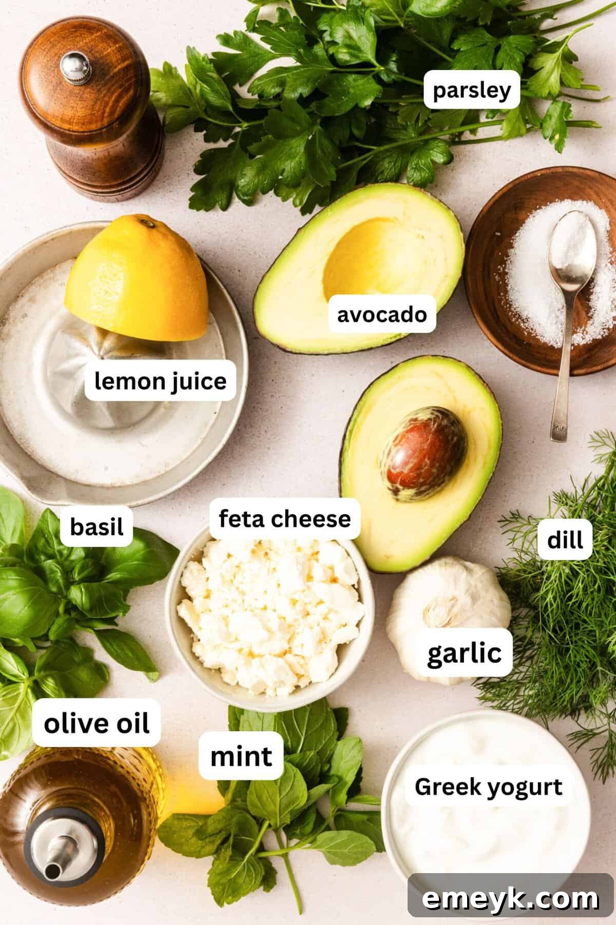 Green Goddess Dip recipe ingredients 