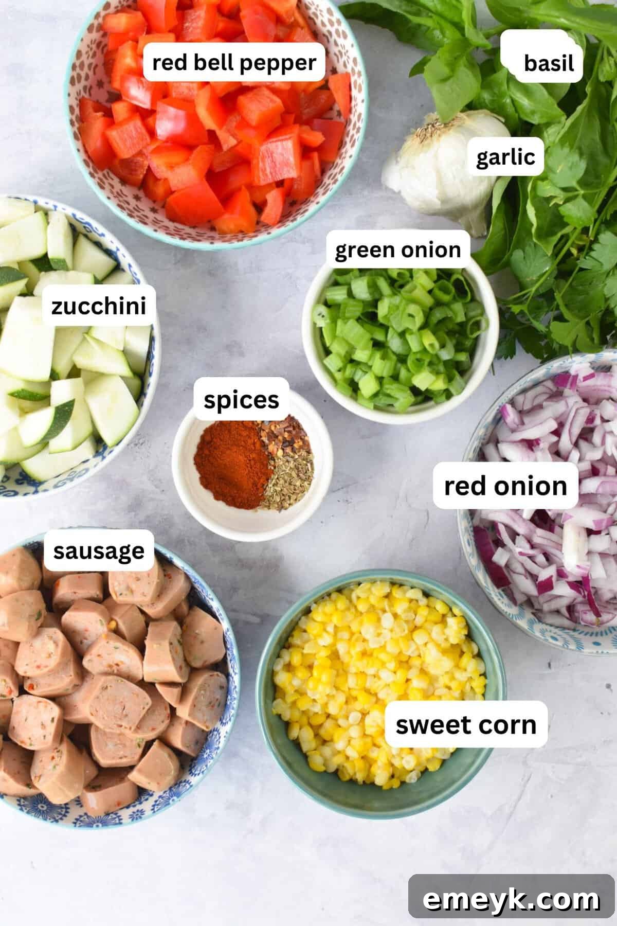 Sausage and Veggie Skillet recipe ingredients 
